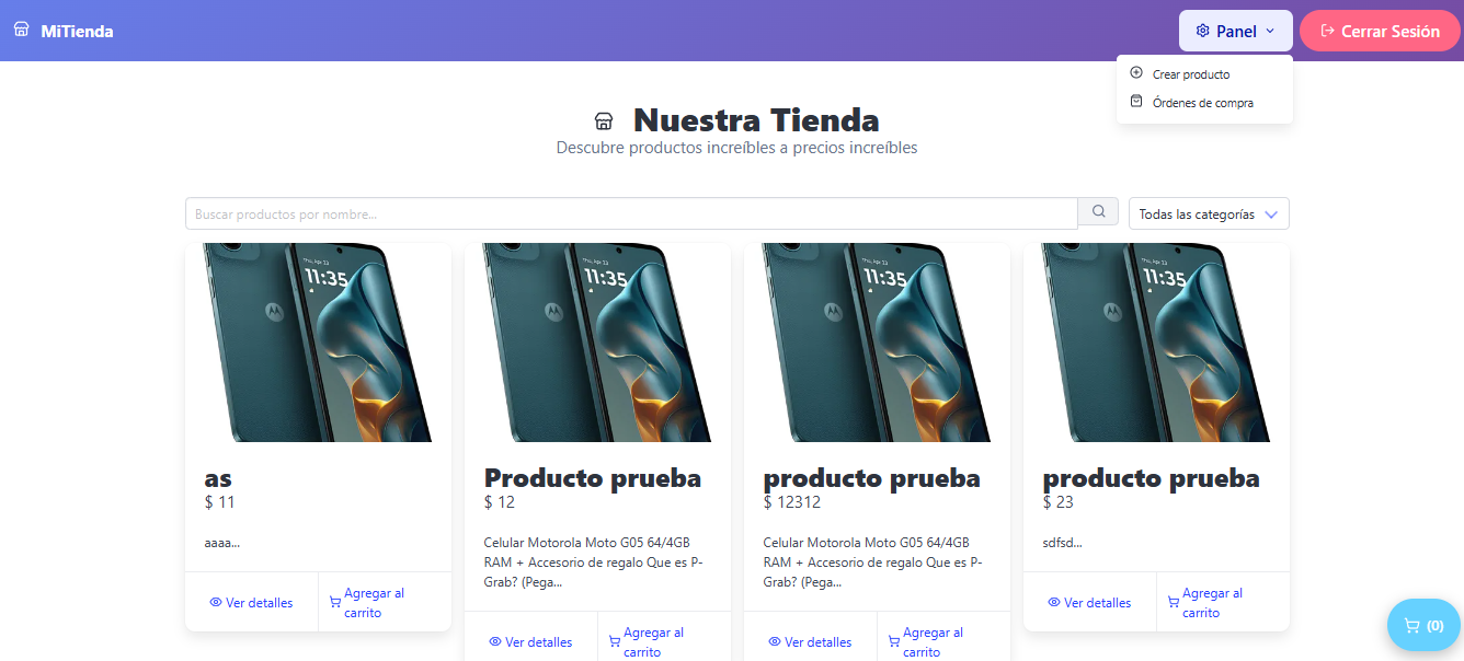 Vista previa de tienda online desarrollada por Nexxt